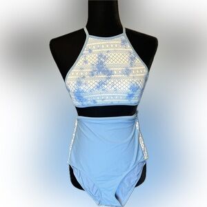 Aerie Crochet Halter & High Waist Bikini size XS